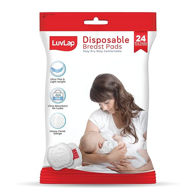 LuvLap Ultra Thin Honeycomb Nursing Breast Pads, 24pcs