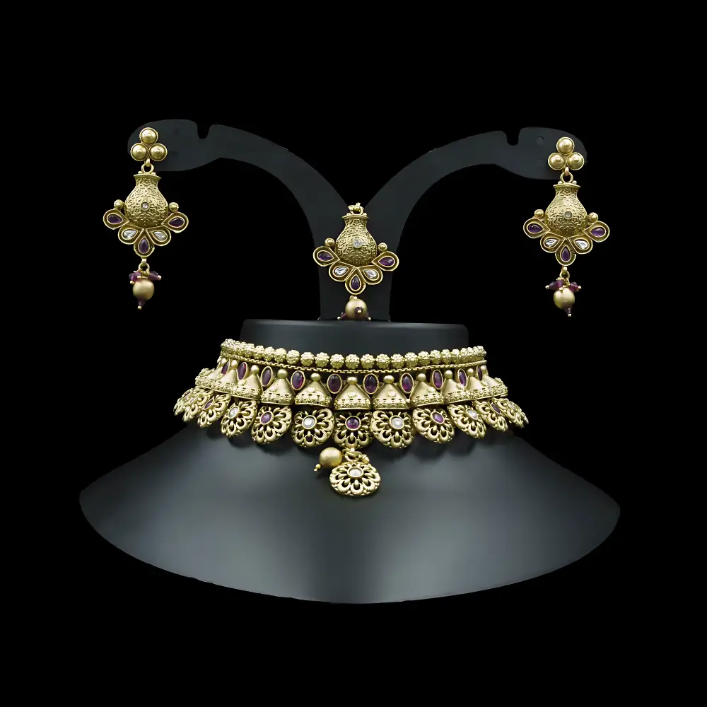 Gold Antique Choker 22kt(916) | Sri Kumaran Jewellers, West Tambaram